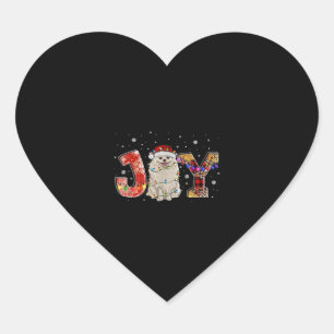 Sticker Cœur Joyeux Noël Poméranien Pour La Joie De L'Amant Du 