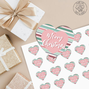 Sticker Cœur Joyeux Noël rayé