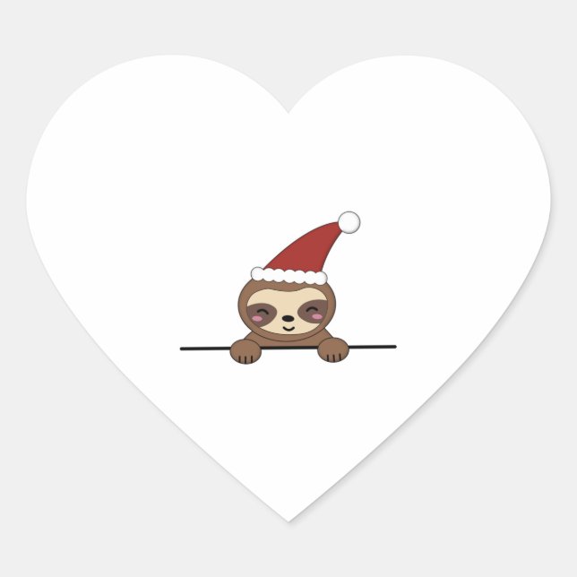 Sticker Cœur Joyeux Noël Sloth (Devant)