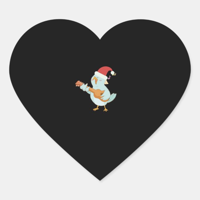 Sticker Cœur Joyeux Noël Ukulele (Devant)