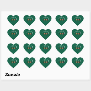 Sticker Cœur Joyeux Noël vert