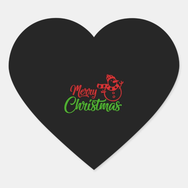 Sticker Cœur Joyeux Noël X Snowman (Devant)