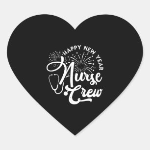 Sticker Cœur Joyeux Nouvel An Nurse Crew Jour de l'An