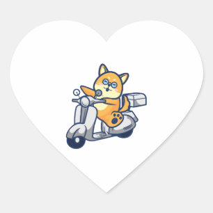 Sticker Cœur Joyeux Shiba Inu