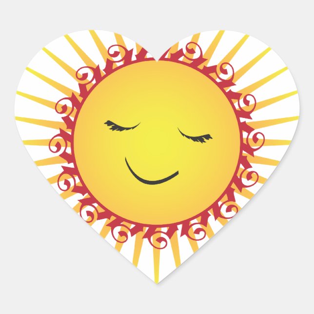 Sticker Cœur Joyeux soleil -amusant- (Devant)
