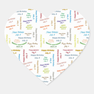 Sticker Cœur Juillet 1 Anniversaire