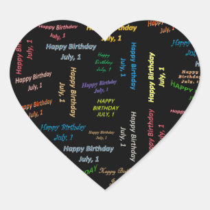 Sticker Cœur Juillet 1 Anniversaire