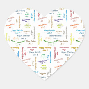 Sticker Cœur Juillet 1 Anniversaire