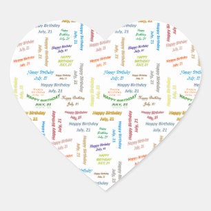 Sticker Cœur Juillet, 21 Anniversaire