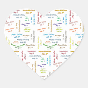 Sticker Cœur Juillet, 27 Anniversaire