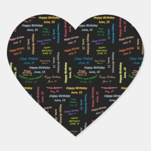 Sticker Cœur Juin, 15 Anniversaire