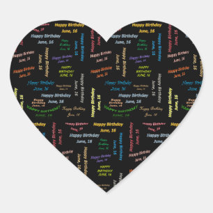 Sticker Cœur Juin, 16 Anniversaire