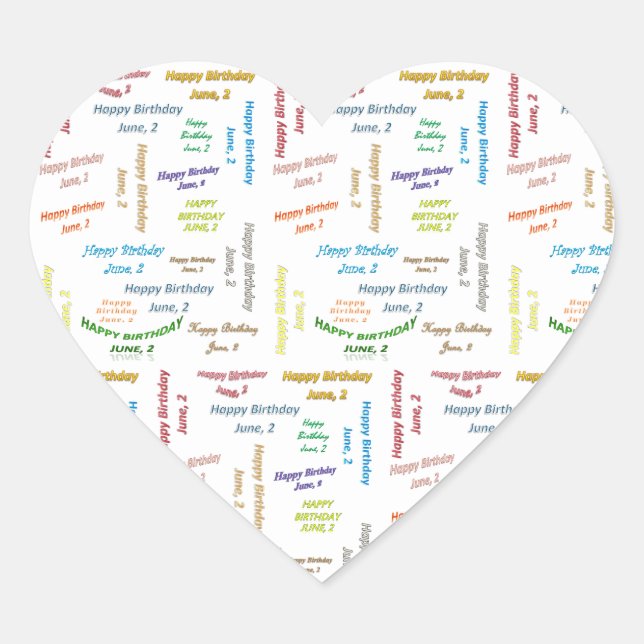 Sticker Cœur Juin 2 Anniversaire (Devant)