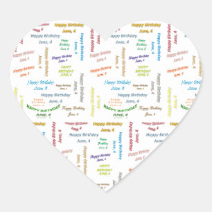 Sticker Cœur Juin, 4 Anniversaire