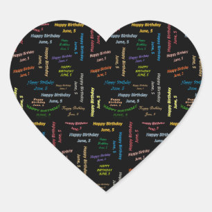 Sticker Cœur Juin 5 Anniversaire