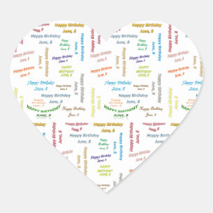 Sticker Cœur Juin 8 Anniversaire