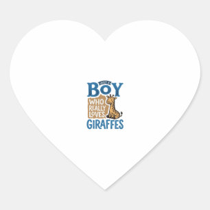 Sticker Cœur Juste un garçon qui aime les girafes design de t-s