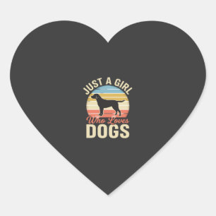 Sticker Cœur Juste une fille qui aime les chiens amateur de chi