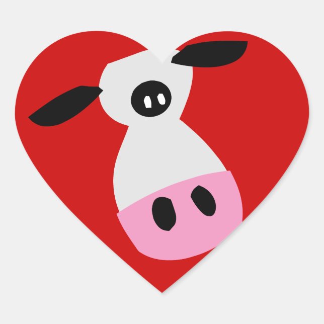 Sticker Cœur Juste une vache (Devant)