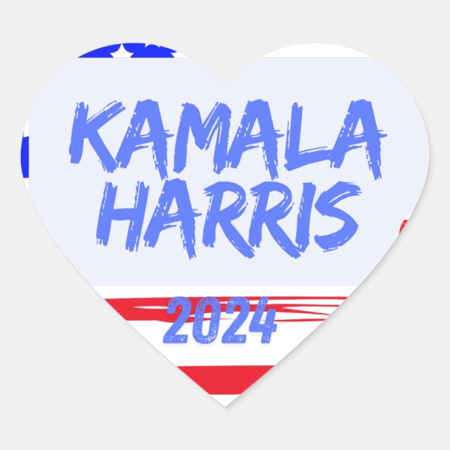 Sticker Cœur Kamala Harris Heart (Devant)