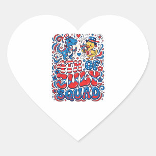 Sticker Cœur Kawaii patriotique dinosaure Meilleur beau-père ja