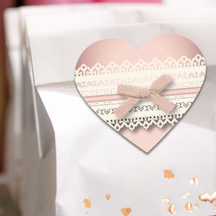 Sticker Cœur Kawaii princess girly chic dentelle blanche arc ro