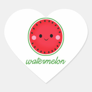 Sticker Cœur Kawaii Watermelon