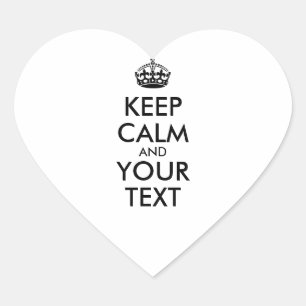 Sticker Cœur KEEP CALM personnalisé et votre texte