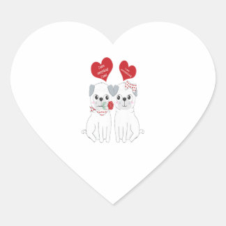 Sticker Cœur Kids Matching Valentines Pug Dog Lover Gift