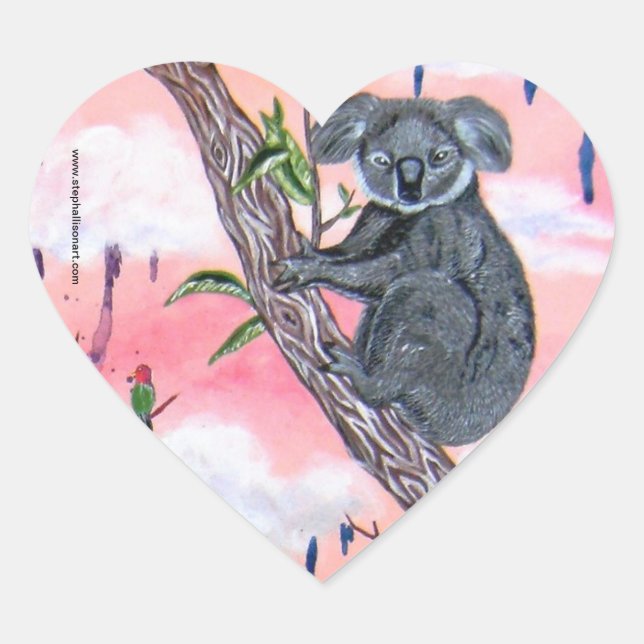 Sticker Cœur Koala Love (Devant)