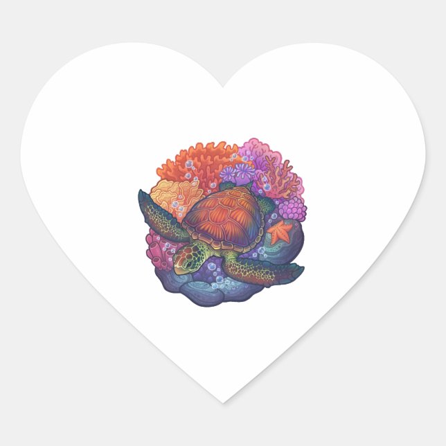 Sticker Cœur La barrière de corail (Devant)
