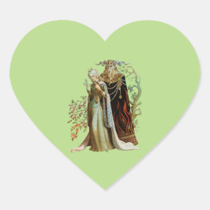 Sticker Cœur La Belle et la Bête