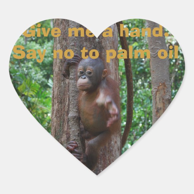 Sticker Cœur La faune d'Orangutan (Devant)