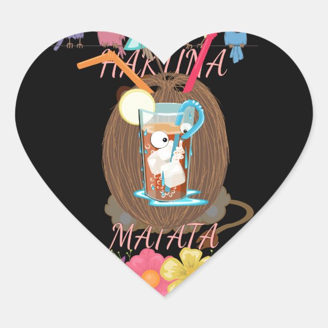 Sticker Cœur La générosité de la nature tropicale" La citronnel (Devant)