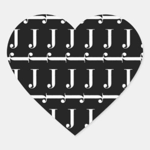 Sticker Cœur La lettre initiale J de monogramme, choisissent la