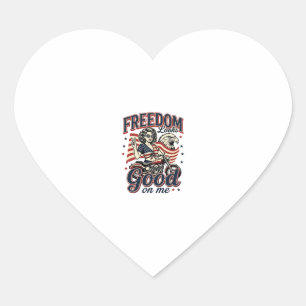 Sticker Cœur La liberté est belle Patriote Vintage Aigle