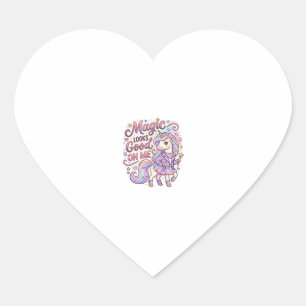 Sticker Cœur La magie de la licorne me va bien Graphisme Whit