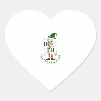 Sticker Cœur La mère de chien elfe Noël drôle amateur de chiens
