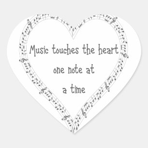 Sticker Cœur La musique touche le coeur inspiré Citation