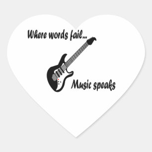 Sticker Cœur Là où les mots échouent, la musique parle