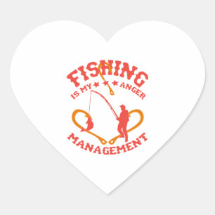 Sticker Cœur La pêche est ma gestion de la colère