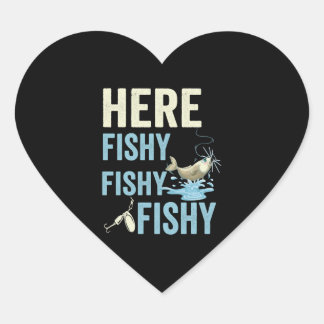 Sticker Cœur la pêche est ma pêche au poisson