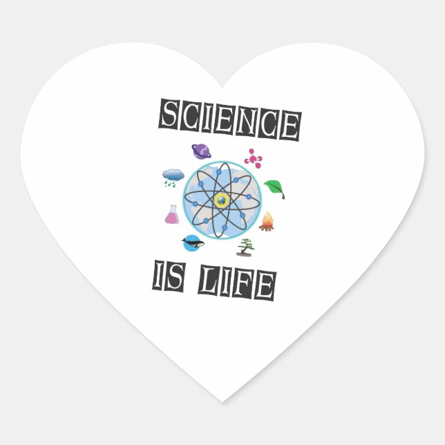 Sticker Cœur La science est la vie (Devant)