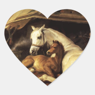 Sticker Cœur LA TENTE ARABE AVEC CHEVAUX, AUTRES ANIMAUX Détail