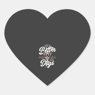 Sticker Cœur La vie est meilleure avec les chiens Chihuahua