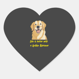 Sticker Cœur La vie est meilleure avec un Golden Retriever - Am