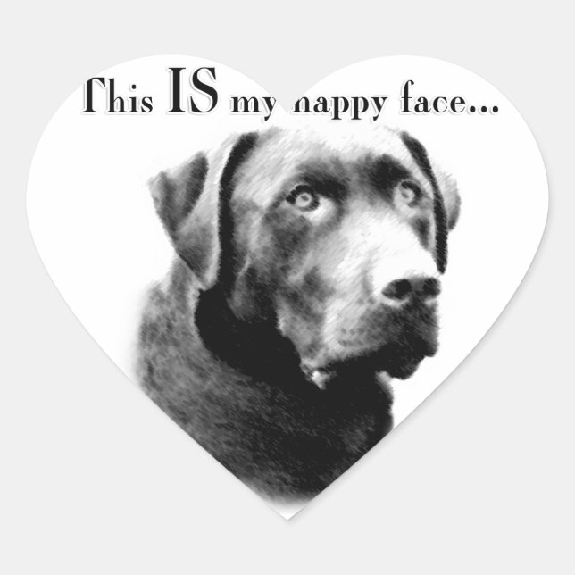 Sticker Cœur Lab Happy Face (Devant)