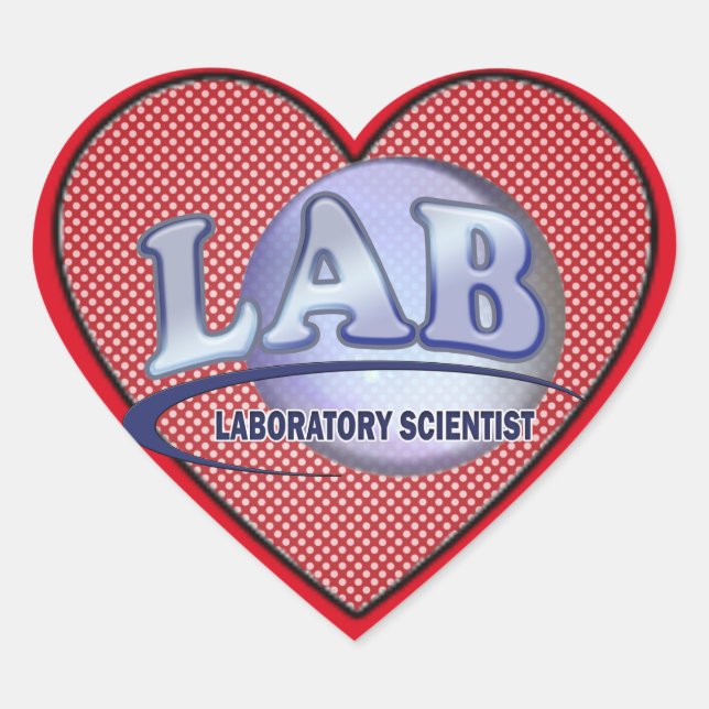 Sticker Cœur LABORATOIRE - LABORATOIRE SCIENTIFIQUE ! LOGO Bleu (Devant)