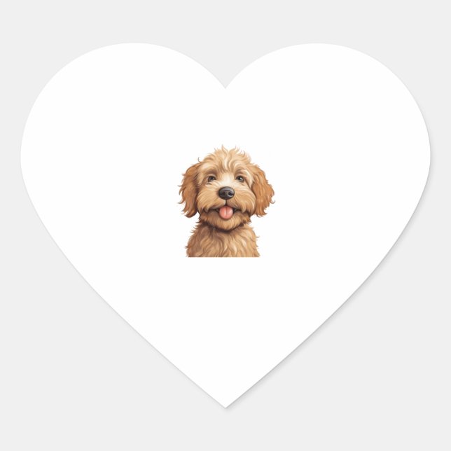 Sticker Cœur Labradoodle australien (Devant)