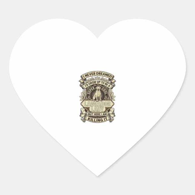 Sticker Cœur Labrador Lady Dog Crown Shield_1 (Devant)